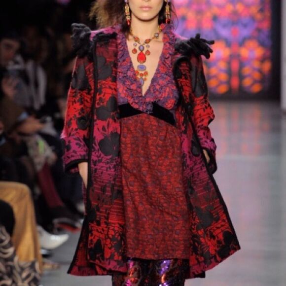 RARE Anna Sui Rouge Floral Embroidery Dress - Picture 14 of 15